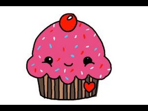 How to draw a cute cupcake - YouTube