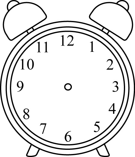 Black and White Alarm Clock without Hands | School | Pinterest