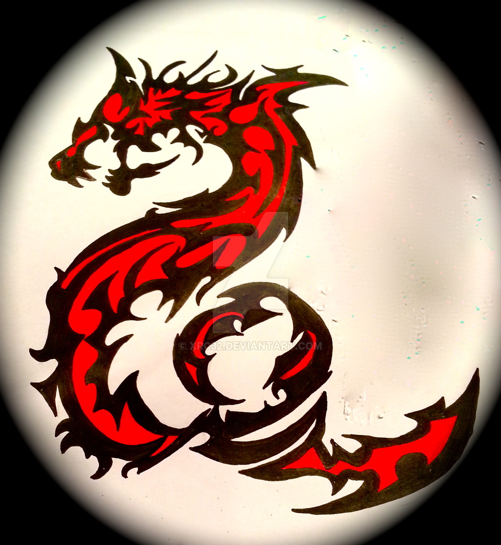 Tattoo: Tribal Dragon: Fire and Blood by xrc32 on DeviantArt