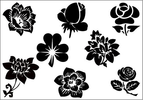 Flower Silhouette Clip Art Pack | Silhouette Clip ArtSilhouette ...