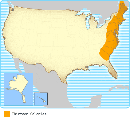 Interactives . United States History Map . Colonists