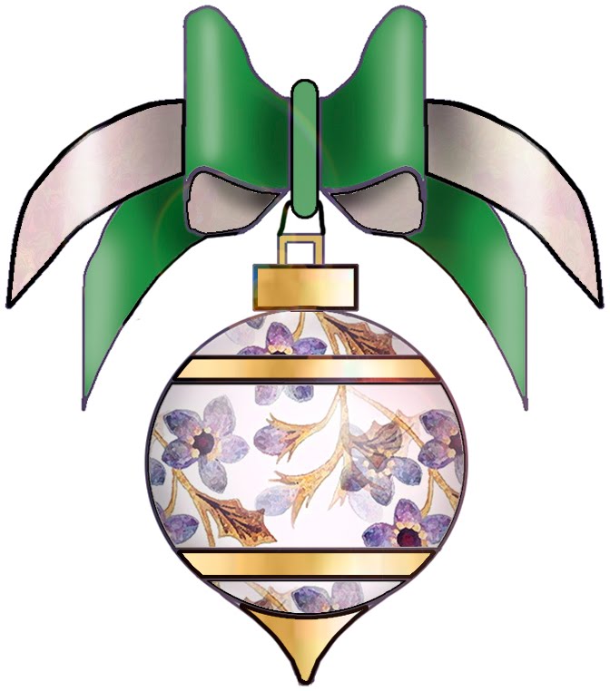 ArtbyJean - Purple Wood Roses: Christmas Baubles Clip Art from set ...