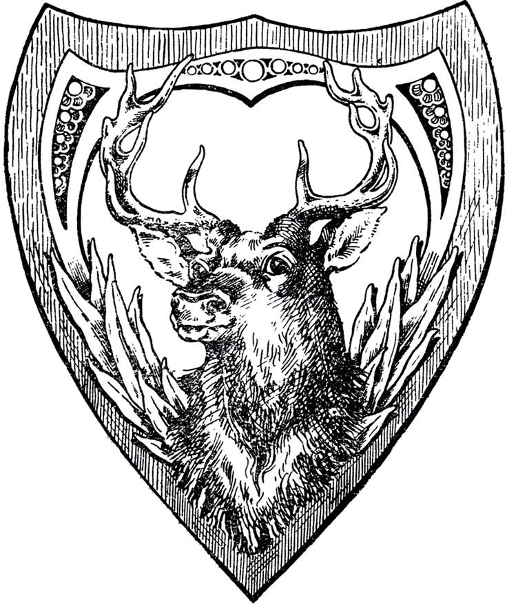 Vintage Shield Deer Image