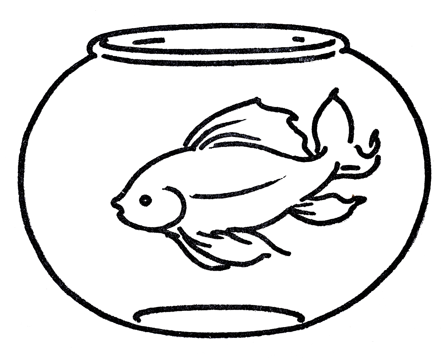 gold fish in a bowl clip art