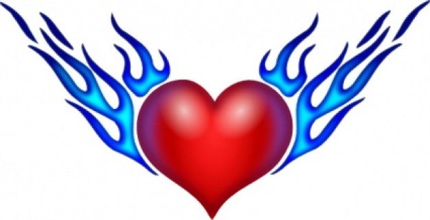 Burning Heart clip art Vector | Free Download