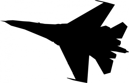Airplane Fighter Silhouette clip art vector, free vectors ...