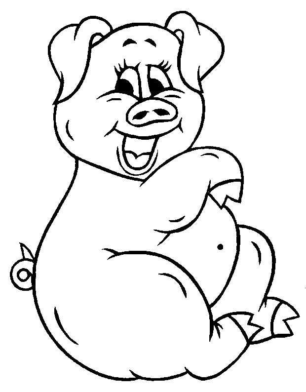 fat Pig Coloring Pages for kids | Great Coloring Pages