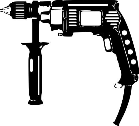 Drill Hand Power BW Clip Art Download