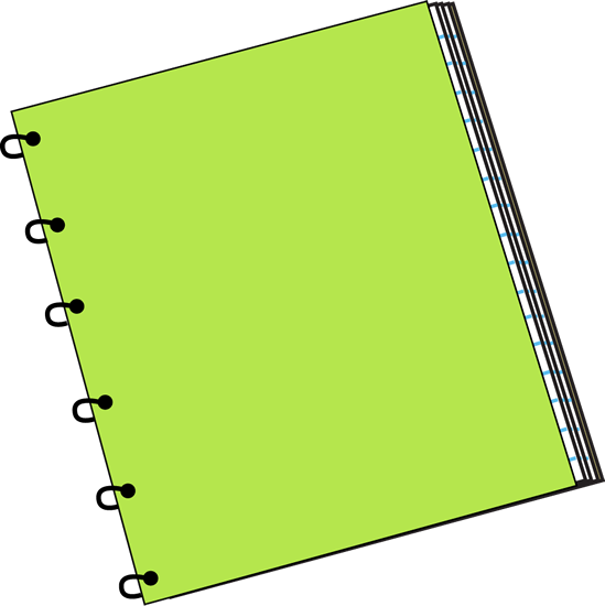 Green Spiral Notebook Clip Art - Green Spiral Notebook Vector Image