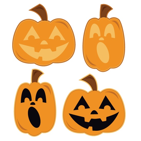 Halloween Clip Art – Cute Scary Pumpkin