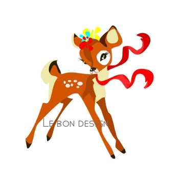 Deer baby bambi clip art vector graphic design by Lebondesign