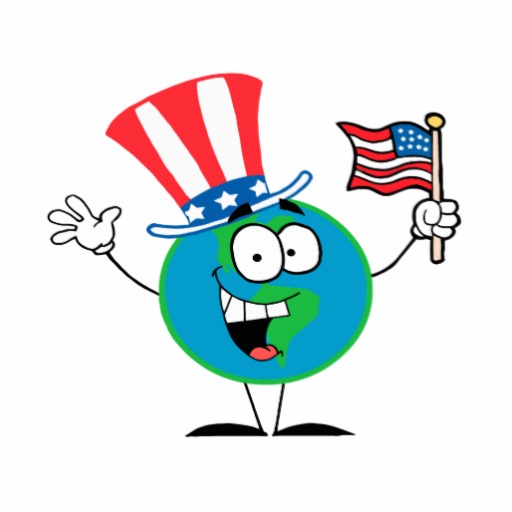 cute patriotic globe cartoon usa cut outs | Zazzle