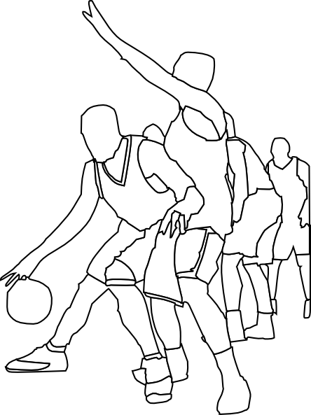 Basketball Game Outline clip art - vector clip art online, royalty ...