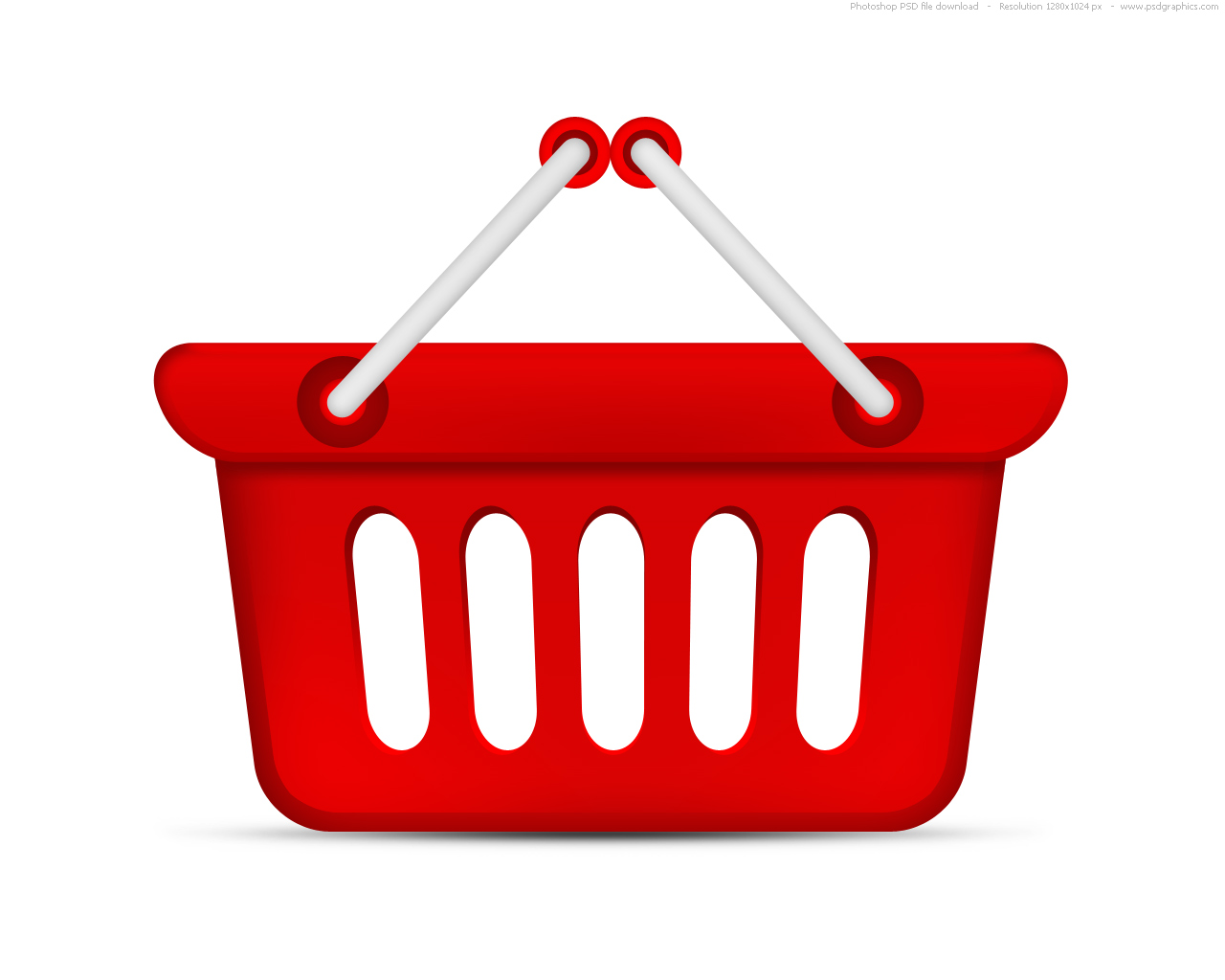 PSD red shopping basket icon | PSDGraphics