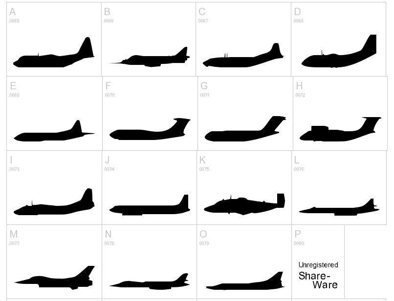 Army Planes and Helicopters Silhouettes Dingbats | Dingfonts.com
