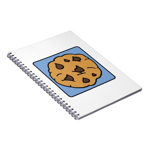 Cartoon Clip Art Chocolate Chip Cookie Dessert Spiral Notebook ...