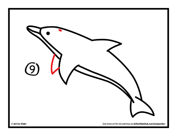 How To Draw A Dolphin - Art for Kids Hub