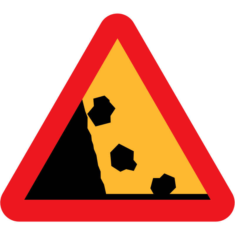 Clipart - Falling Rocks from the LHS roadsign