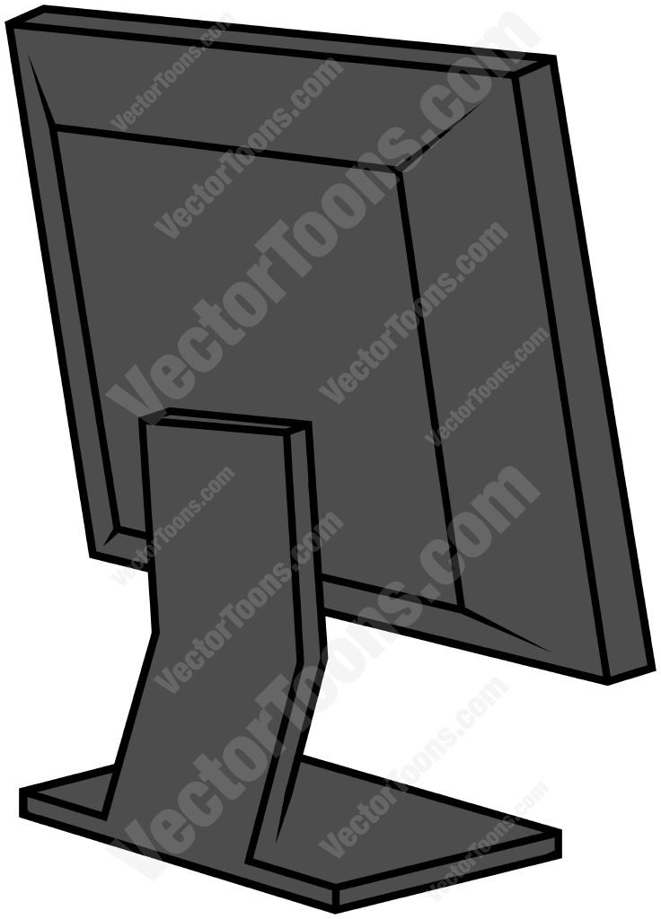 Back of a computer screen | Stock Cartoon Graphics | Vector Toons