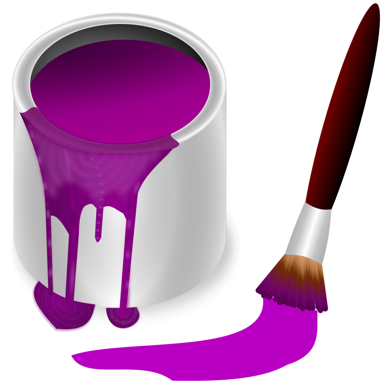 Clipart - color bucket purple
