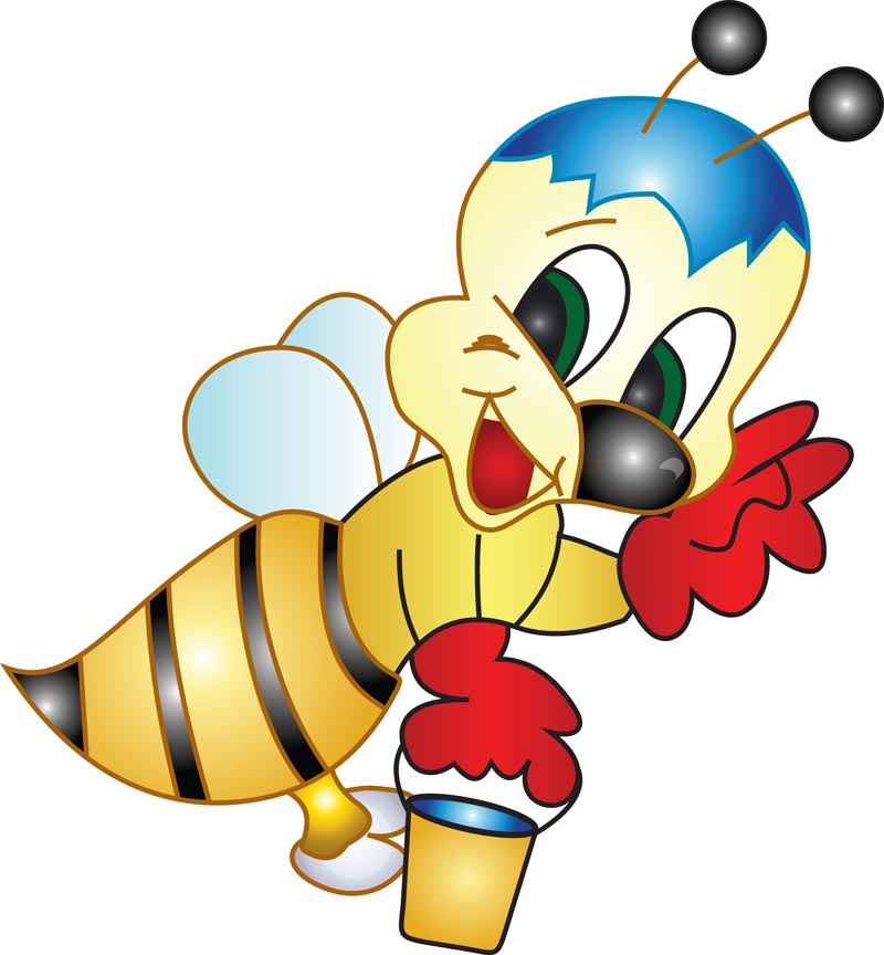 Cute cartoon image of the bee vector material 3 | Free download Web