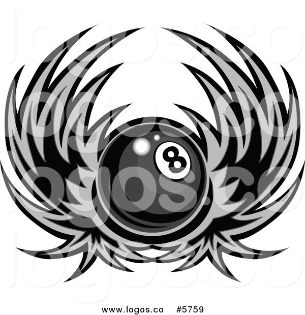 8-ball-with-wings-vector- ...