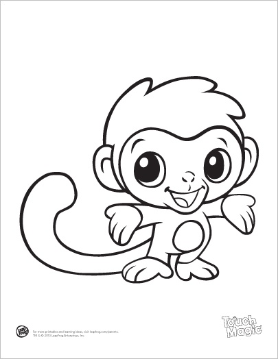 coloring pages of baby monkeys | Nine Coloring Pages