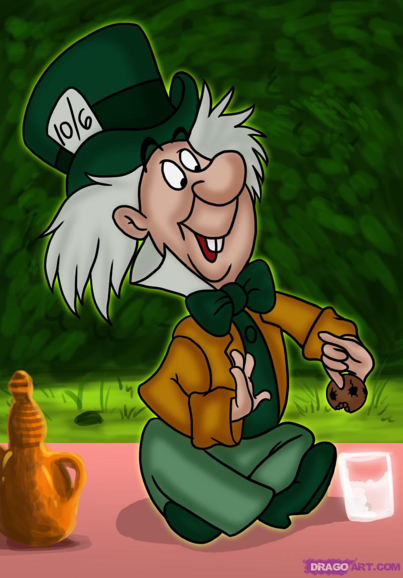 How To Draw Mad Hatter, Step By Step, Disney Characters, Cartoons