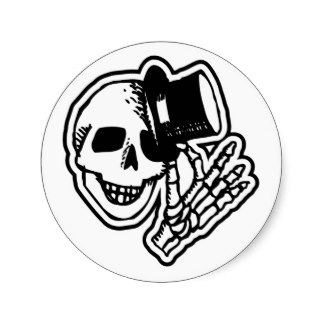 Skull Top Hat Stickers, Skull Top Hat Sticker Designs