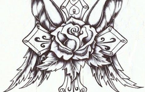 Drawings Of Crosses With Wings And Roses | TATTOO IDEAS. | Pinterest