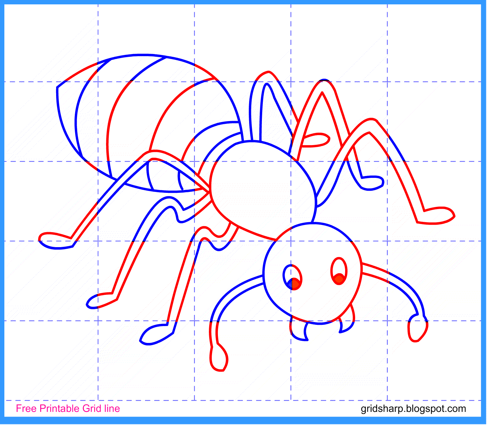 Free Grid line Printable: Ant Grid line Drawing