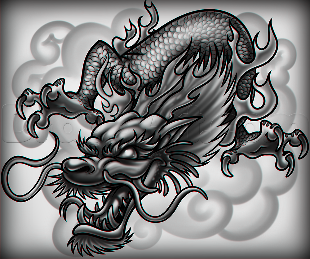 How to Draw a Chinese Dragon Tattoo, Step by Step, Tattoos, Pop ...