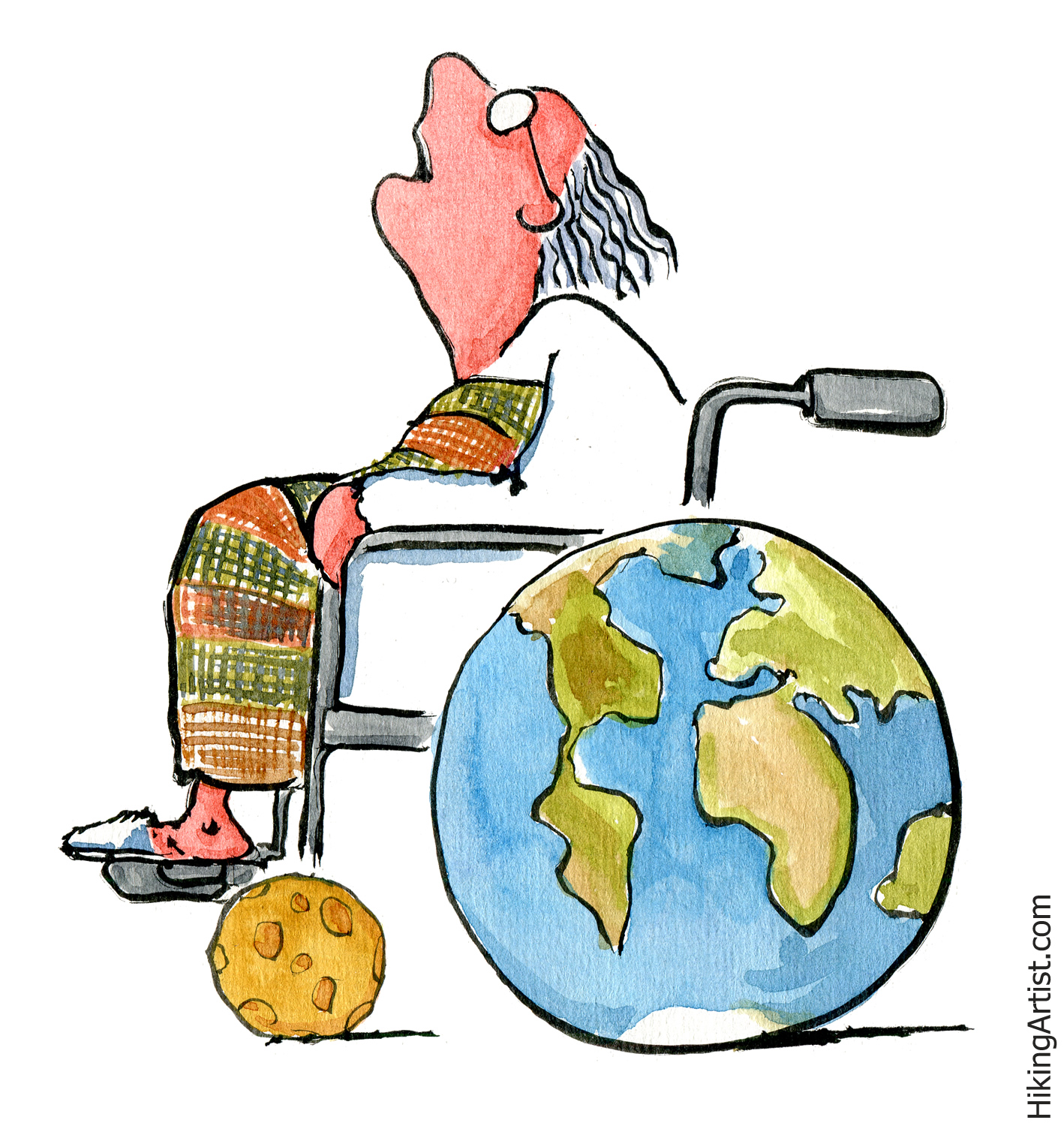 illustration-man-earth-wheelchair-old | My art, thoughts and Notes