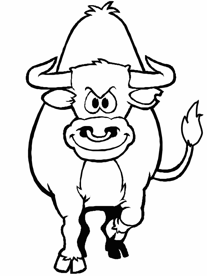 cartoon Bull coloring pages for kids | Coloring Pages