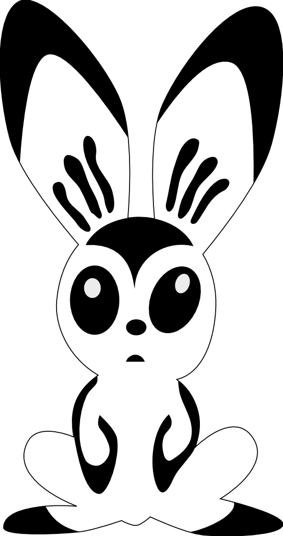 clipartist.net » Clip Art » Rabbit Black White Coloring Book ...