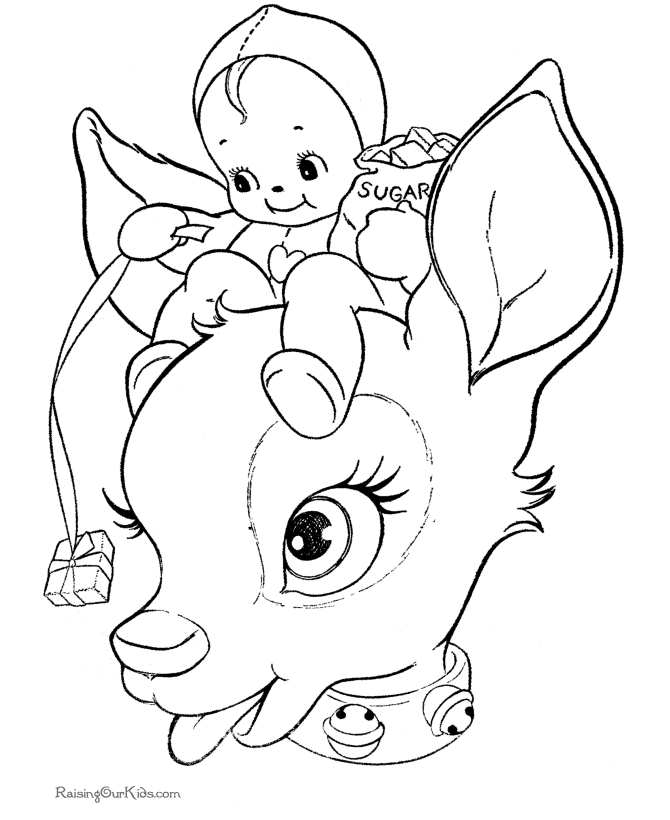 Christmas Cute Reindeer Coloring Pages Images & Pictures - Becuo