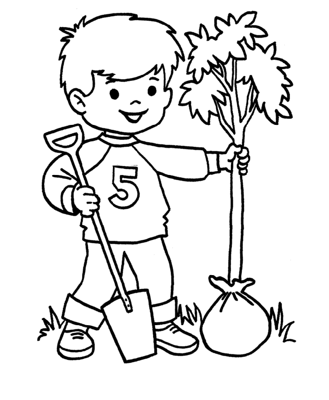 Arbor Day A Day For Green Earth Coloring Pages - Arbor Day Cartoon ...