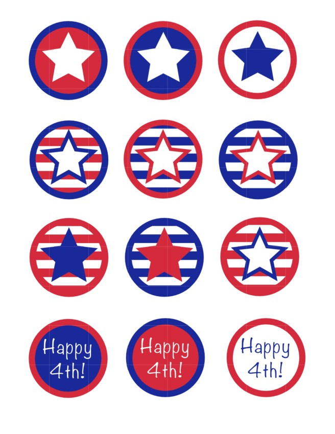 Patriotic Cupcake Toppers Free Printable - Reasons To Skip The ...