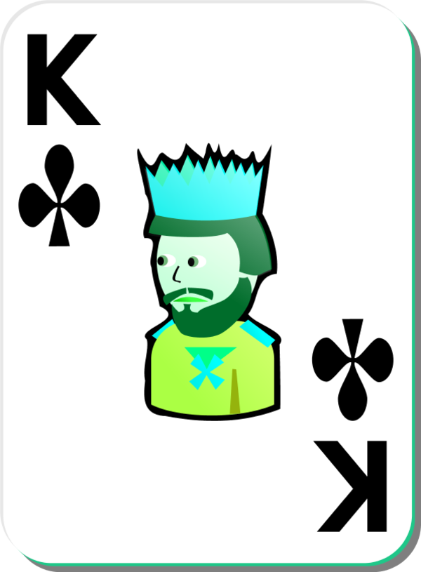White deck King of clubs - vector Clip Art