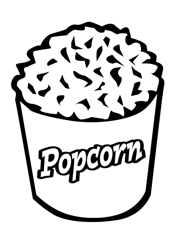 Popcorn Coloring Page Images & Pictures - Becuo