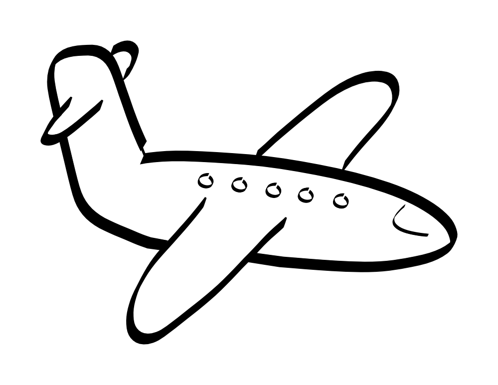 Aeroplane Black White Line Art Coloring Book Colouring August 2011 ...