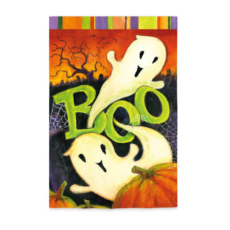 Evergreen Boo Ghosts with Pumpkins in Graveyard Halloween Outdoor ...