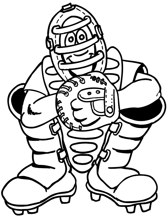 softball catcher coloring page image pages | thingkid.