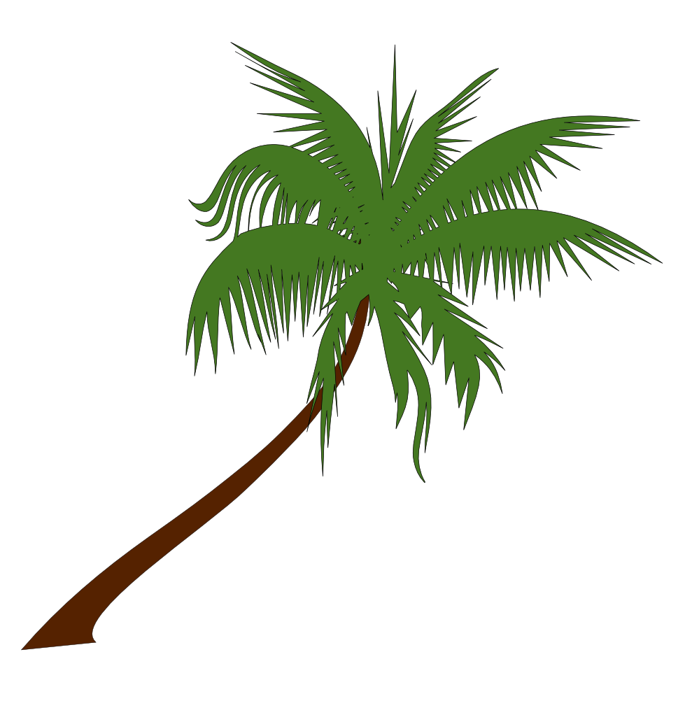 Christmas Palm Tree Clip Art Outline | School Clipart