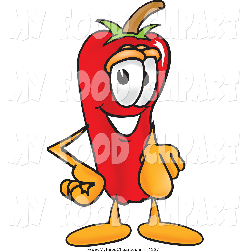 Food Clip Art of a Cute Chili Pepper Mascot Cartoon Character ...