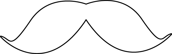 Black and White Mustache Art - Black and White Mustache Image