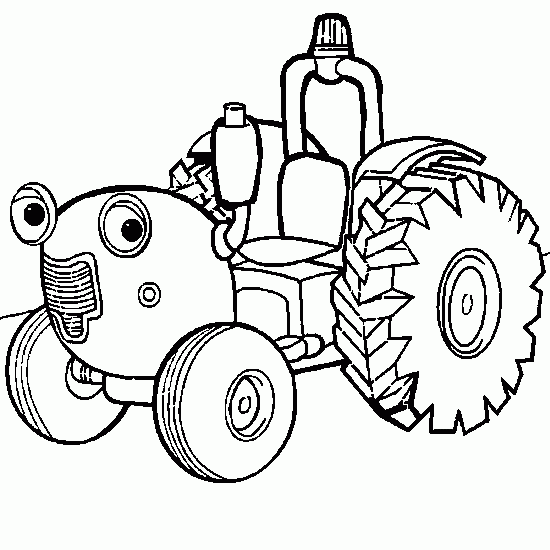 Coloring Tractor Tom Cartoon Page Free