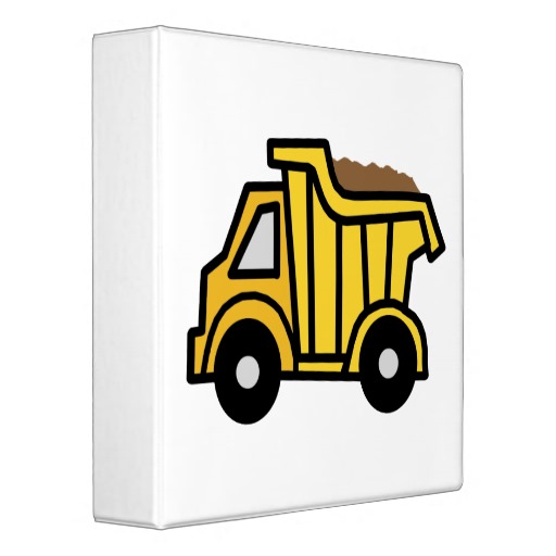 Cartoon Clip Art with a Construction Dump Truck 3 Ring Binder | Zazzle