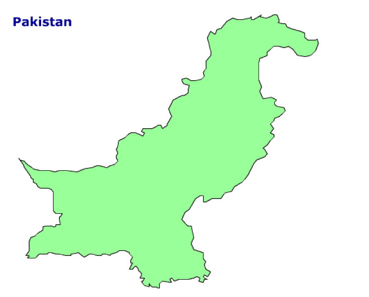 Map of Pakistan. Terrain, area and outline maps of Pakistan ...