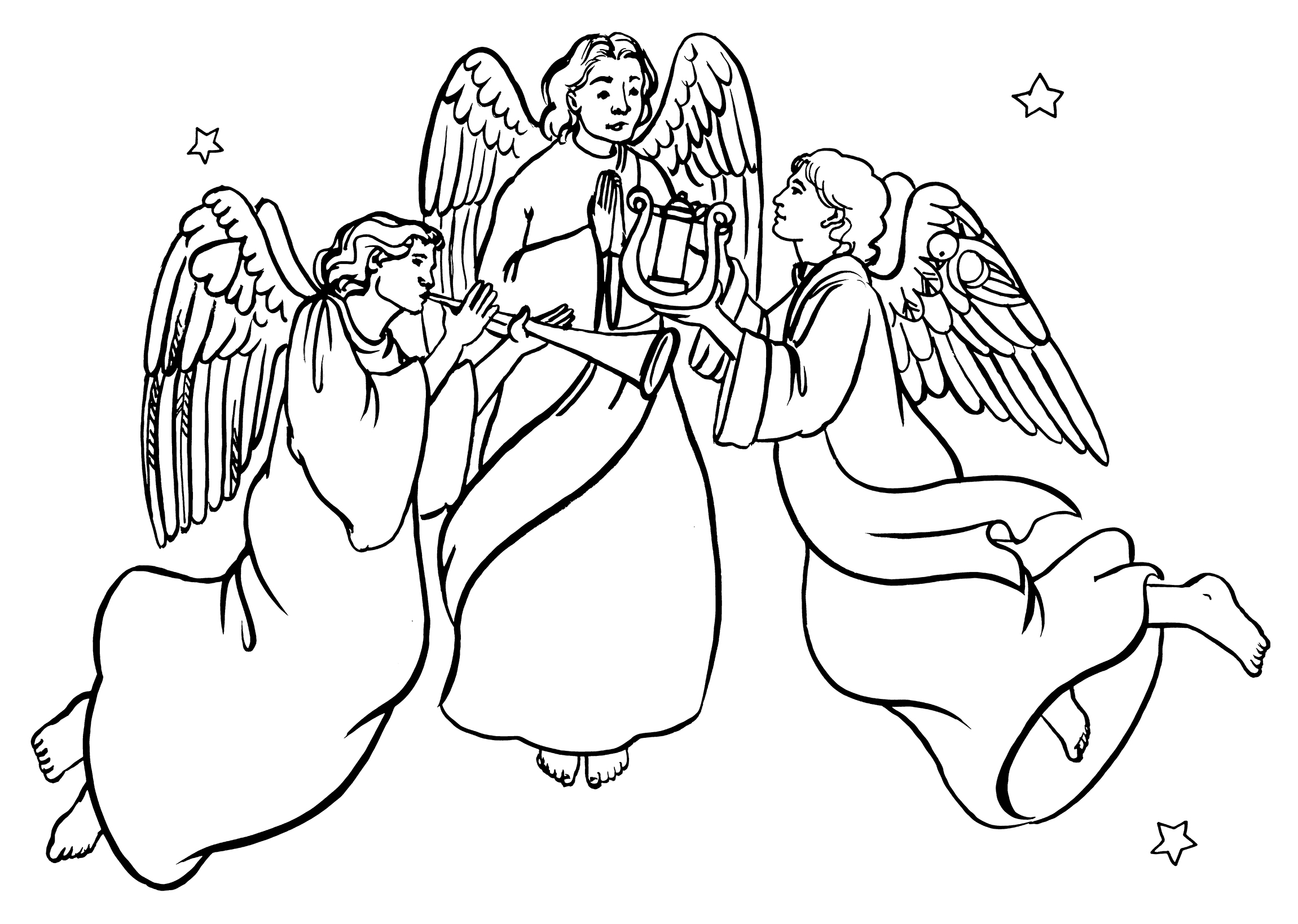 angels singing Colouring Pages
